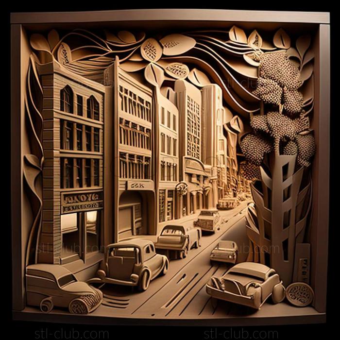 3D model city street (STL)